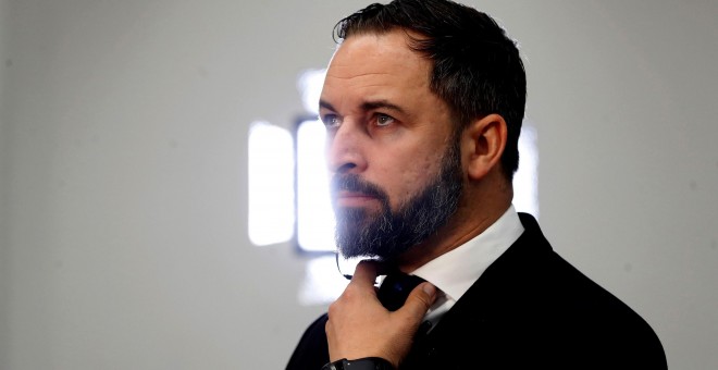 09/07/2019.- El líder de Vox, Santiago Abascal, a su llegada este martes al Congreso de los Diputados. / EFE - JUAN CARLOS HIDALGO