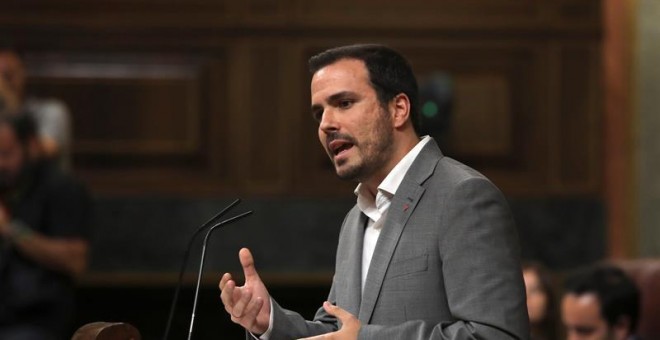 22/07/2019.- El líder de Izquierda Unida, Alberto Garzón, interviene en la primera jornada del debate de investidura que afronta el líder socialista y que puede desembocar en su elección como presidente del primer Ejecutivo de coalición en la reciente his