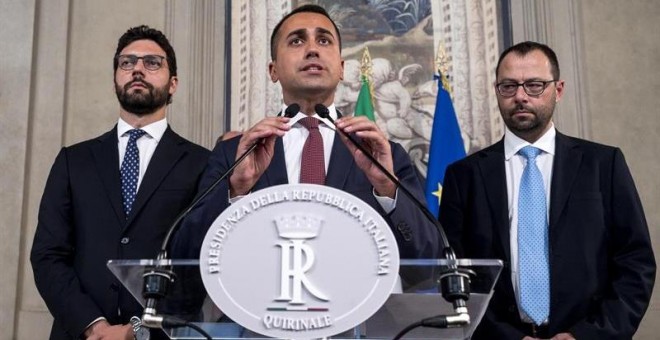 22/08/2019.- El líder del antisistema Movimiento Cinco Estrellas, Luigi Di Maio, después de conversar con el presidente de la República, Sergio Mattarella. EFE/EPA/Angelo Carconi