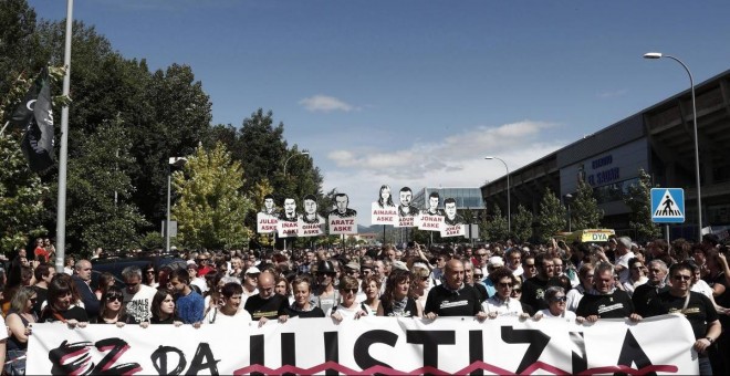 Una de las manifestaciones realizadas en solidaridad con los jóvenes de Altsasu. EFE