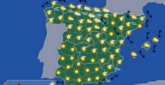 Mapa significativo facilitado por la Aemet válido para el 01/09/2019 de 12 a 24 horas. EFE