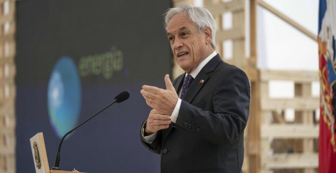 04/06//2019 El presidente chileno Sebastián Piñera durante la presentación del plan 'Energía Zero Carbón' en Santiago (Chile). EFE