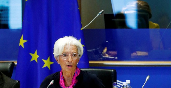 La futura presidenta del BCE, la francesa Christine Lagarde, en su comparecencia ante el Comité de Asuntos Económicos y Monetarios del Parlamento Europeo. REUTERS/Francois Lenoir