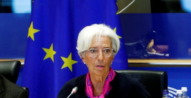 La futura presidenta del BCE, la francesa Christine Lagarde, en su comparecencia ante el Comité de Asuntos Económicos y Monetarios del Parlamento Europeo. REUTERS/Francois Lenoir