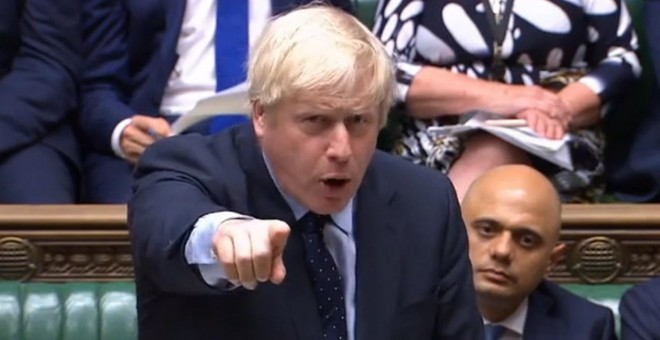 04/09/2019.- El primer ministro de Reino Unido, Boris Johnson, en el Parlamento. / EFE