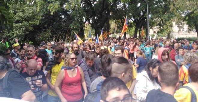 Independentistes concentrats al Parc de la Ciutadella. @CDRHG7