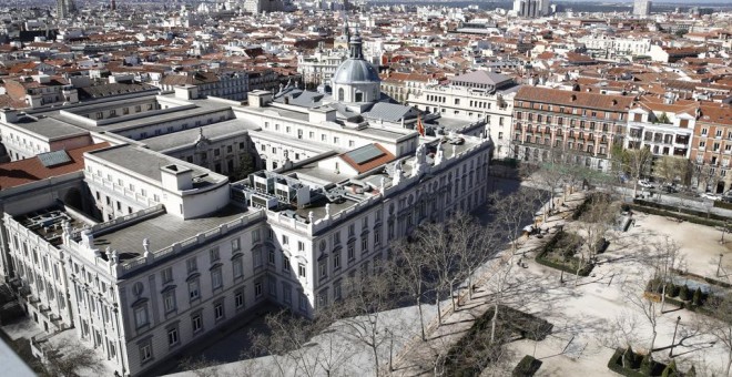 Vista aérea del edificio del Tribunal Supremo, en Madrid. E.P./Eduardo Parra