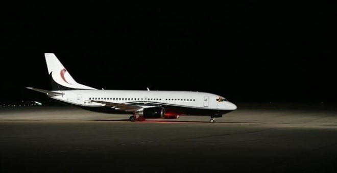 12-09-2019.- Primer avión aterrizado en el aeropuerto de Ciudad Real. EUROPA PRESS