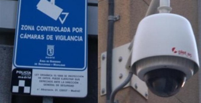 Cámara de vigilancia en una calle de Madrid. E.P.