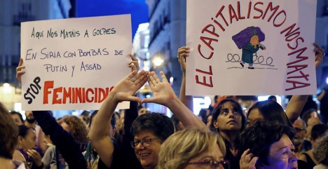 Concentración en Madrid para declarar la emergencia feminista. EFE/Ballesteros