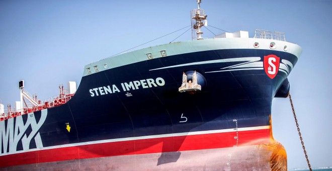 22/08/2019 - El petrolero de bandera británica Stena Impero, retenido desde el pasado julio en un puerto del sur de Irán. /  REUTERS