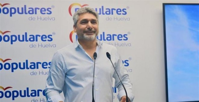 Juan José Cortés, en rueda de prensa.PP DE HUELVA.