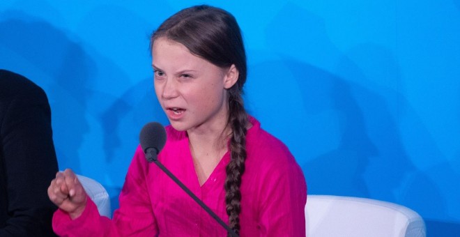 Greta Thunberg en la Cumbre de Acción Climática. / EFE/EPA/HAYOUNG JEON