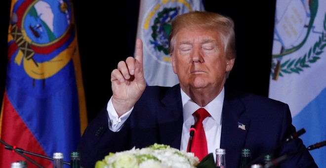 25/09/2019 - El presidente de los Estados Unidos, Donald Trump, durante una reunión en la sede de la ONU. / REUTERS