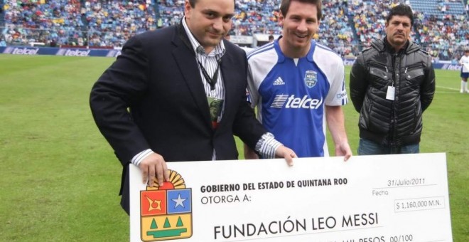 Messi, en un partido benéfico de su fundación.