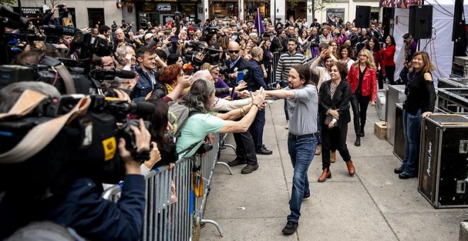Pablo Iglesias durante un acto de campaña de las elecciones del 28 de abril / Podemos