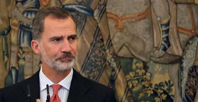 02/10/2019 - Felipe VI, durante una intervenciónen en Aranjuez (Madrid). EFE/Chema Moya