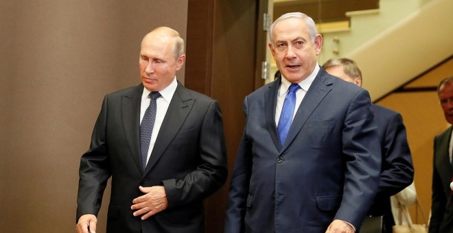 12/09/2019 -El presidente ruso, Vladimir Putin, y el primer ministro israelí, Benjamin Netanyahu, se reúnen en Sochi. / REUTERS - SHAMIL ZHUMATOV