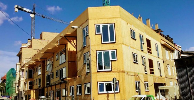 Construcción de las viviendas de Las Carolinas, en Usera, Madrid.- ENTREPATIOS