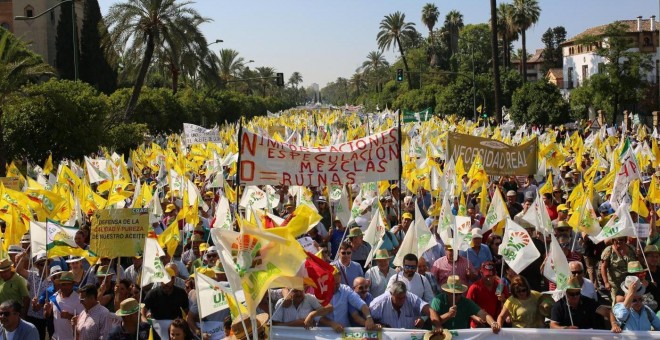 Manifestación por las calles de Sevilla contra la bajada de precios en origen. EUROPA PRESS/Archivo