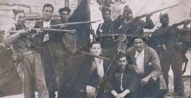 La Escuadra Negra de Eirexalba, integrada por falangistas lucenses. / ARCHIVO FAMILIA DÍAZ