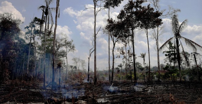 Así quedó la zona de Porto Velho en el estado de Rondonia tras los incendios de agosto. / AFP