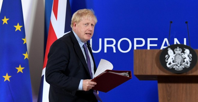 Boris Johnson en un discurso en la Unión Europea. REUTERS/Piroschka van de Wouw