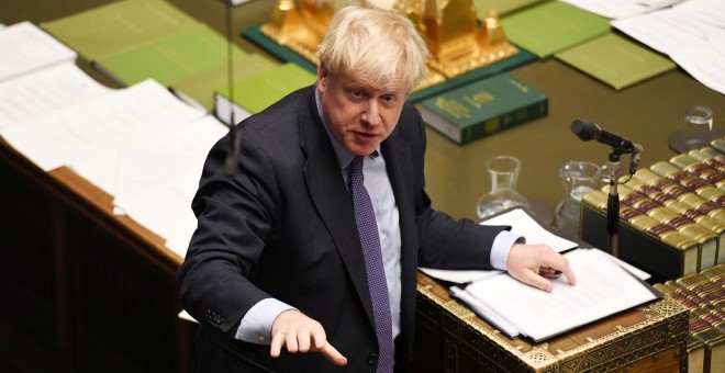 23/10/2019 - El primer ministro británico, Boris Johnson, en el Parlamento británico. / REUTERS