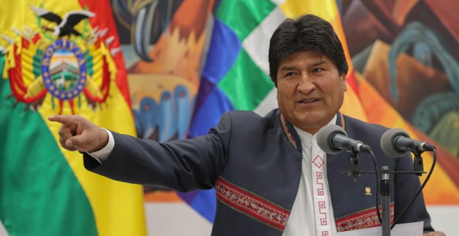 24/10/2019.- El presidente de Bolivia, Evo Morales, durante una rueda de prensa. / EFE - MARTÍN ALIPAZ