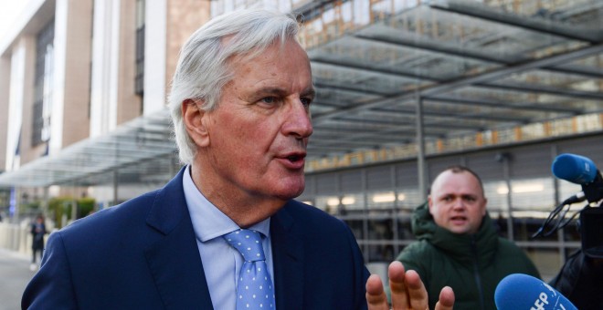El negociador de la Unión Europea para el brexit, Michel Barnier, tras la reunión de este viernes. / Reuters