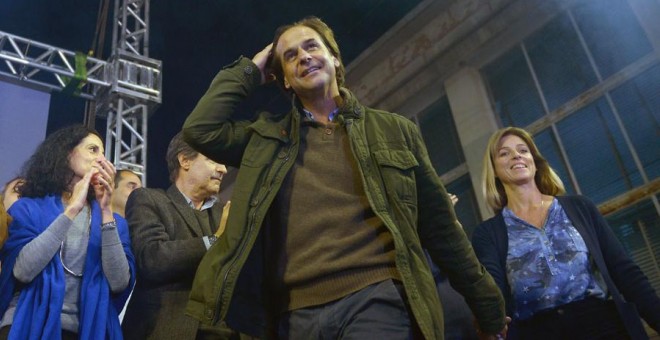 El candidato del Partido Nacional, Luis Lacalle Pou, el miércoles en Montevideo. REUTERS/Andres Cuenca