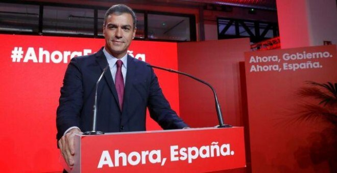 Pedro Sánchez, en la presentación de la campaña Ahora España el pasado 30 de septiembre. EFE