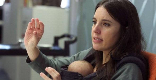 Irene Montero, en la entrevista con la Agencia Efe. / EFE/Ángel Díaz