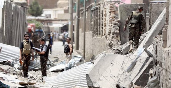 Imagen de archivo de un atentado en Afganistán. EFE