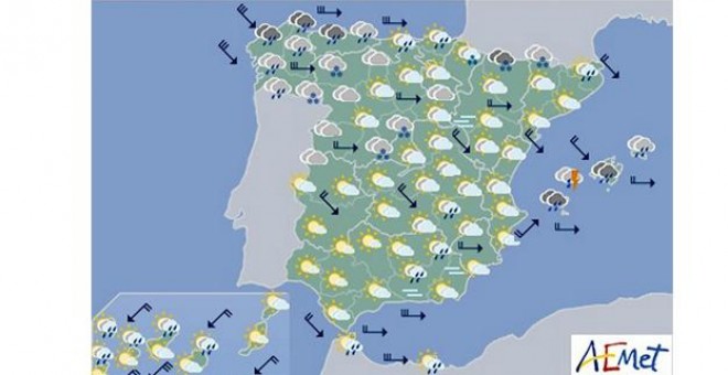 Previsión del tiempo para el jueves 7 de noviembre. EFE