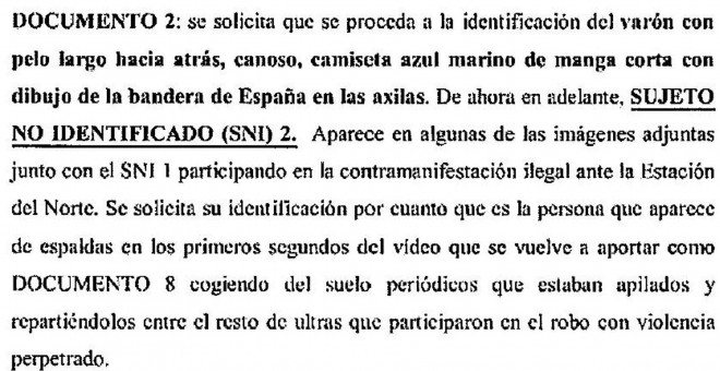 Documento en el que se solicita al juzgado que se prodeda a la identificación de un sujeto que corresponde con las características de Antonio Alemany.