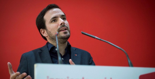 11/11/2019.- El coordinador federal de IU, Alberto Garzón, durante la rueda de prensa para analizar los resultados de las elecciones generales del 10N, tras la reunión de la Comisión Colegiada Federal de la formación - EFE/Luca Piergiovanni