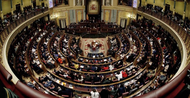 Vista del Hemiciclo del Congreso de los Diputados, en la sesión de constitución de la XIII Legislatura. EFE