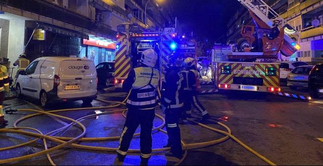 Imagen del operativo desplegado para sofocar el incendio en la calle Rioja de Leganés./ 112 Comunidad de Madrid