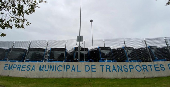 Cocheras de los autobuses de la EMT de Madrid. E.P./Eduardo Parra