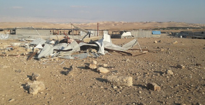 La casa demolida de uno de los hijos de Imyihad en Fasayil. - M.L. / C.S.