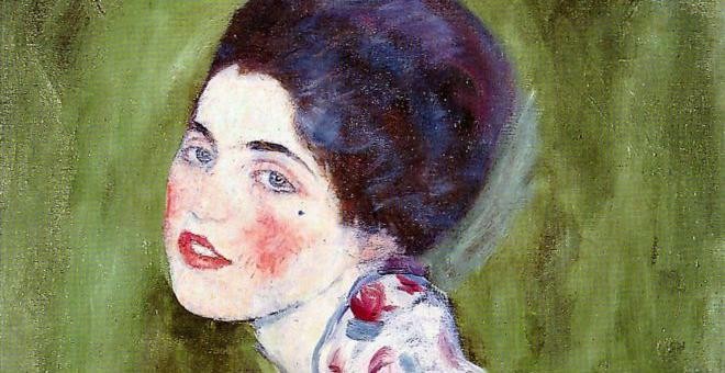 El 'Retrato de una dama' de Klimt que robaron de la galería en Piacenza.