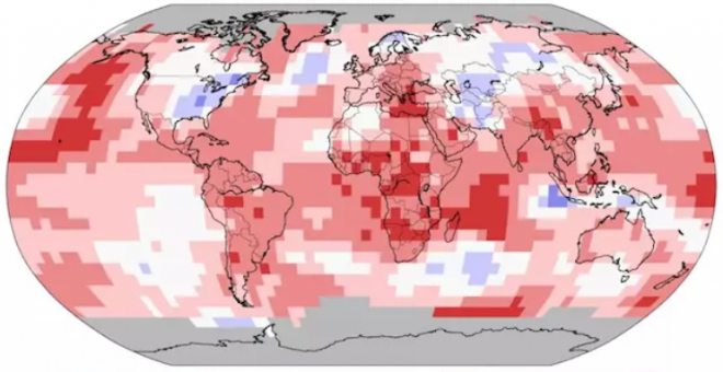 Anomalía de temperaturas en noviembre de 2019. / EUROPA PRESS - NOAA