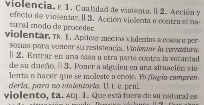 Diccionario de la Lengua Española (DLE) con la entrada del término 'violencia' - EUROPA PRESS