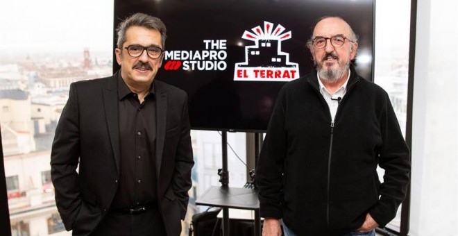 El cofundador del grupo audiovisual Mediapro Studios, Jaume Roures, y el humorista Andreu Buenafuente | EFE