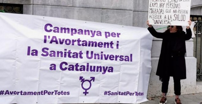 Acció de la Campanya per l'avortament universal a Catalunya. @LAssociacioDSR