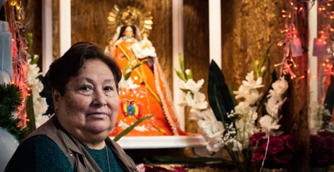 Dora Gutiérrez en el restaurante La Perla Boliviana. SANDRA BLANCO