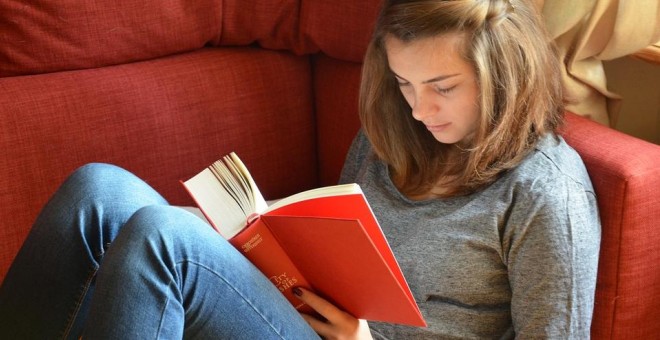 Una chica adolescente leyendo un libro / Pixabay