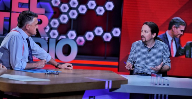 Pablo Iglesias durante la entrevista concedida a 'El Intermedio' tras la investidura de Pedro Sánchez. / Daniel Gago - Podemos.