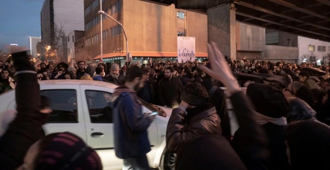 Protestas en Teherán por el derribo del avión ucraniano./ Reuters